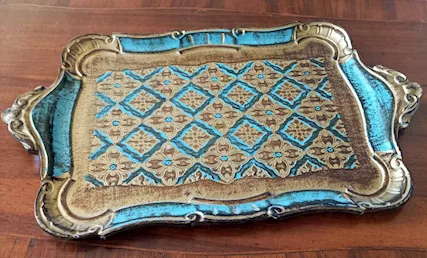 Vassoio Decorato Iin Legno