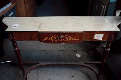 Consolle in legno con piano in marmo - 24818, colore toni - Anteprima 3