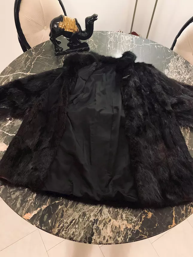 Foto 5Splendida pelliccia rat mousqué visonata tg. 44, colore nero, come nuovo
