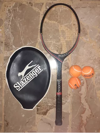 Racchetta Tennis Nava Vintage legno con Custodia e 3 palline
