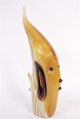 Scultura di pesce vetro di Murano marrone firmato Costantini