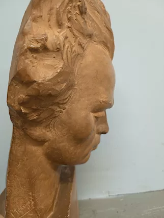 Antica scultura a mezzobusto di Beethoven, epoca '800 - Foto 4