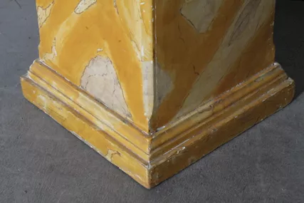Antica colonna basamento per vaso/scultura finto epoca XIX, colore su - Foto 3
