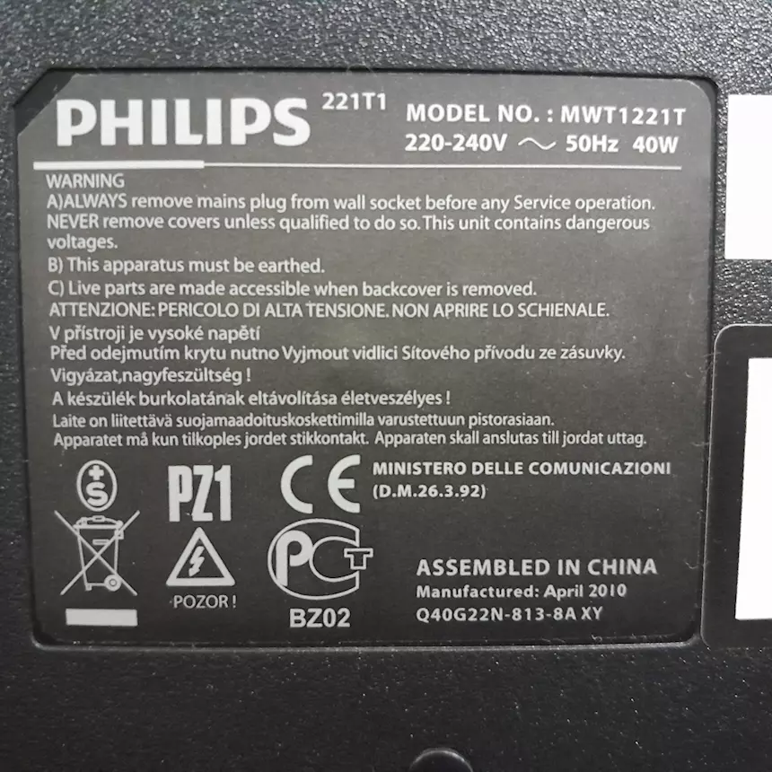 Foto 4 TV Philips 22 modello MWT1221T e anche monitor e funziona
