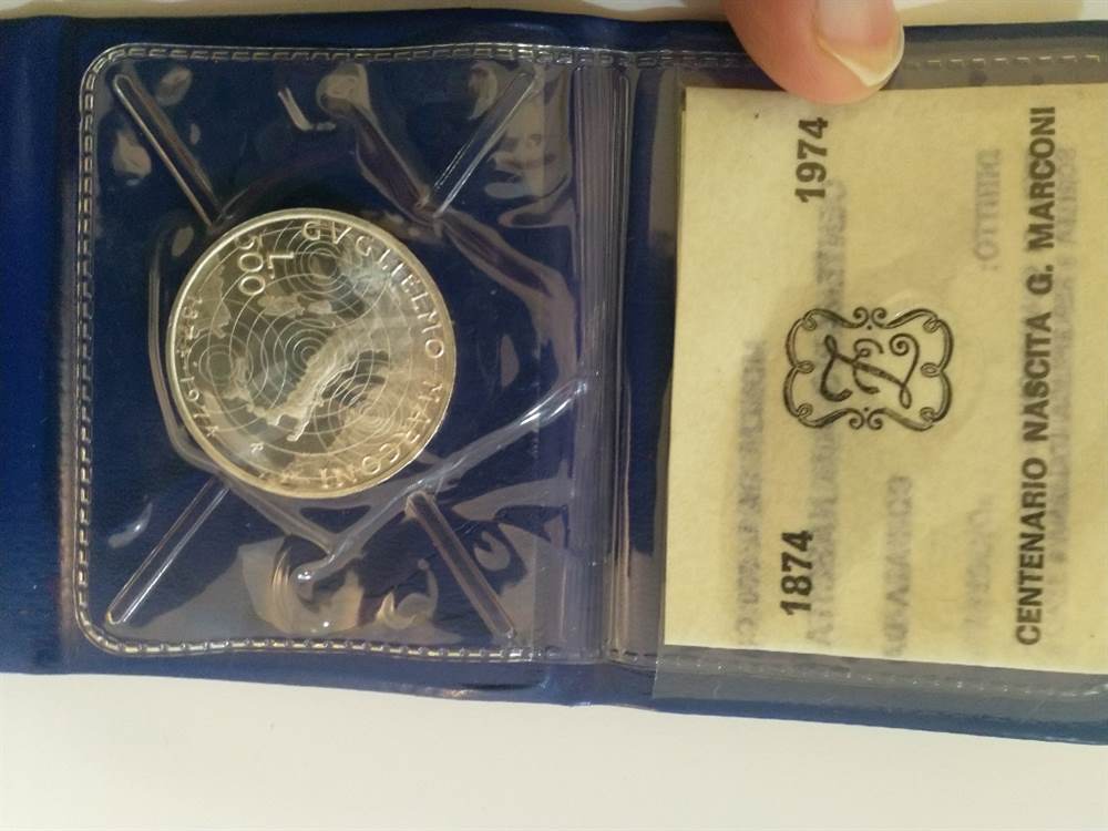 500 lire argento Guglielmo Marconi - 1974