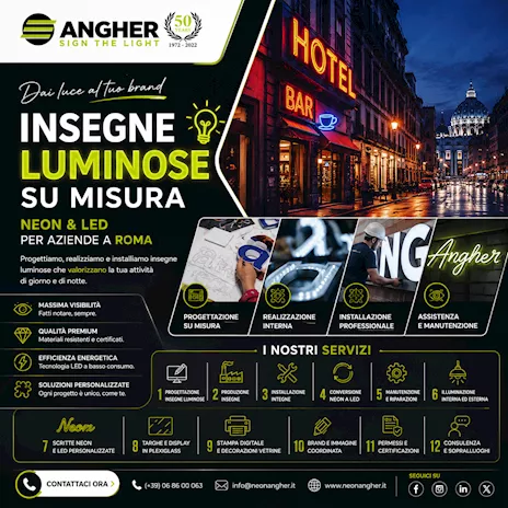 Insegne LED Roma Personalizzate per Attività Commerciali
