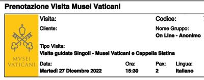 2 biglietti per visita