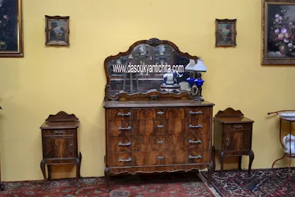 Comò con specchio e comodini stile Barocchetto anni 50