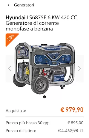 Generatore 3 kw hunday