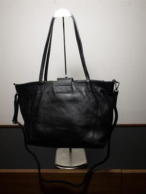 Borsa pelle e cavallino animalier, color argento brunito - Anteprima 3