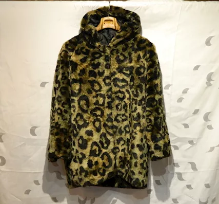 Pelliccia leopardata con cappuccio S, colore nero, taglia s - Anteprima 5