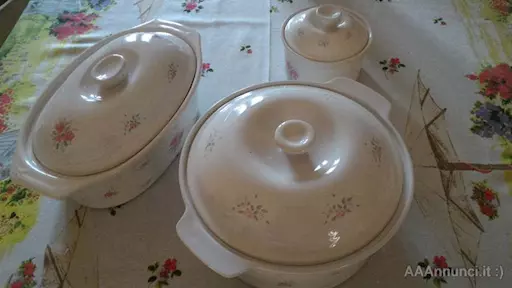 Zuppiera in ceramica, servizio composto da tre pezzi