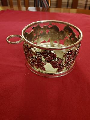 Portabottiglie placcato argento decorato