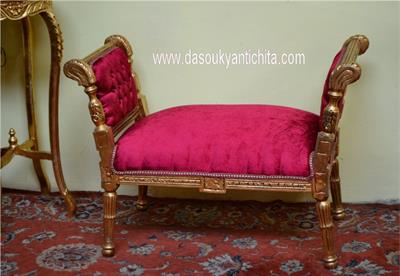 Poltrona-panchetta dorata stile Luigi XVI - Foto 2