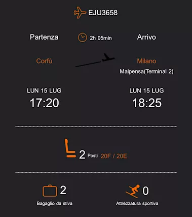 2 biglietti aerei A/R per Corfù - Foto 2