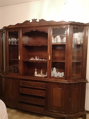 Cristalliera noce massello legno artigiano