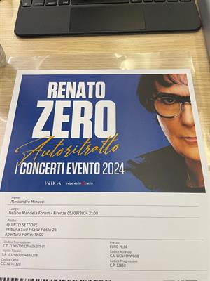 Renato Zero concerto Firenze 5 Marzo 2024