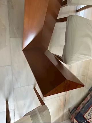 Tavolo con base in legno e pietra - Foto 3