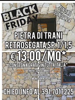 Pietra di Trani Retrosegata Sp. 1/1,5 cm - BLACK FRIDAY