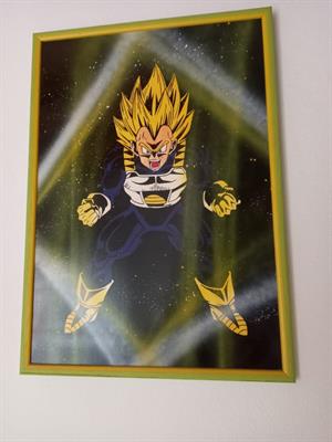 2 Graffiti Capitan America e SS Vegeta firmati con cornice, in legno - Foto 2