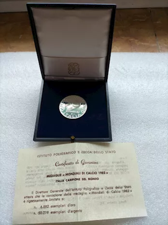 Medaglia argento 986 Italia campione del mondo 1982