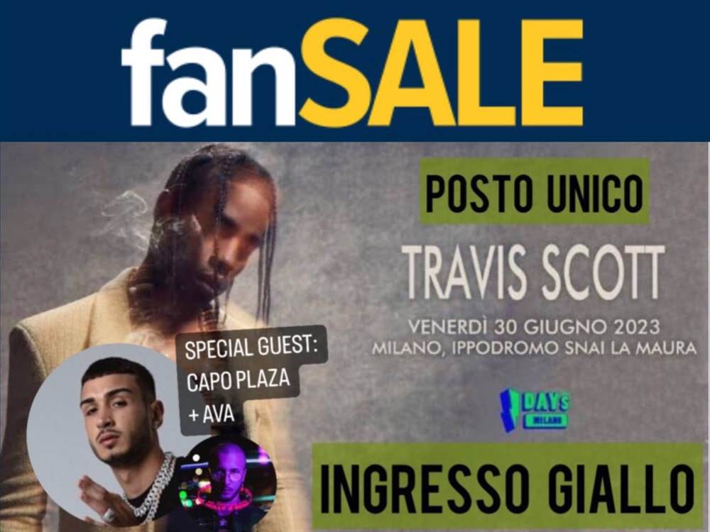 4 Biglietti per Travis Scott a Prezzo di Costo Milano