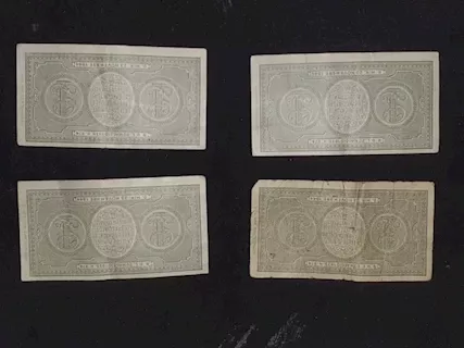 4 Banconote Una Lira Biglietto di Stato a corso legale 1944, in ottime condizioni - Foto 2
