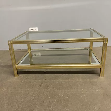 Tavolinetto da fumo Willy Rizzo anni 70 metallo dorato