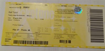 Biglietto Raf Tozzi