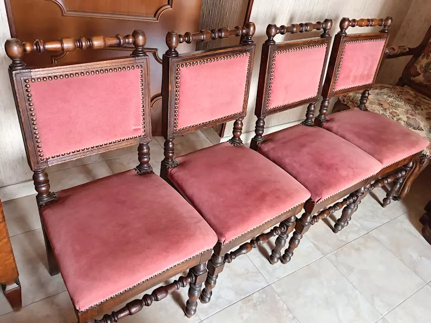 Sedia Rinascimentale 4 sedie stile rinascimento. 38x39xh89, in legno - Milano