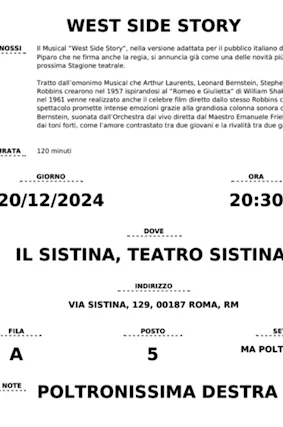 West Side Story Sistina 20 dicembre