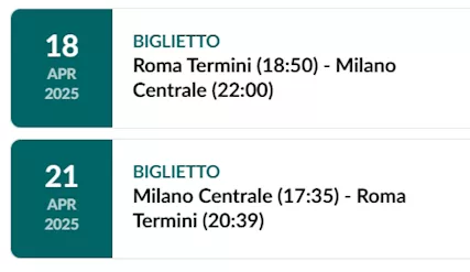 Biglietti Frecciarossa Roma - Milano