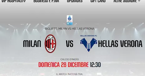 2 biglietti Milan Verona stadio San Siro