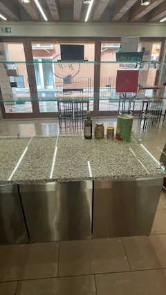 BANCO FRIGO CON PIANO IN MARMO E VETRO SEMINUOVO - Foto 4