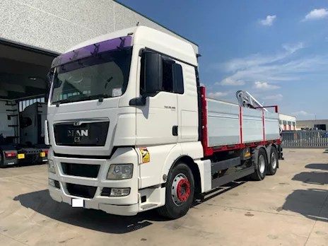 Man Tga 26.480 gru Bonfiglioli P 15000 3 asi e cassone fisso
