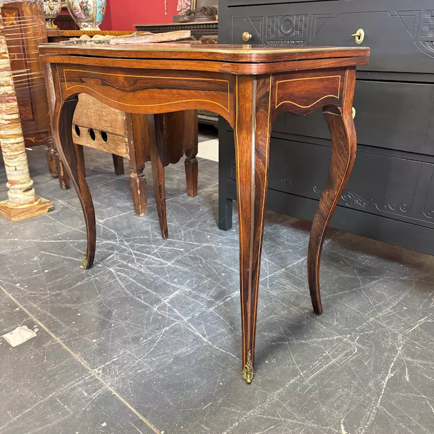 Antica console tavolo da gioco stile Luigi XV fine del XIX - Foto 4