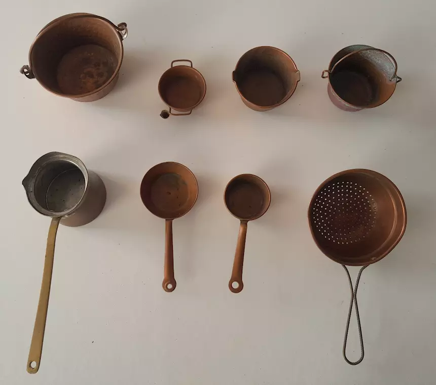 Foto 4Mini casseruole rame e appendino da parete misura 40 x 40 cm