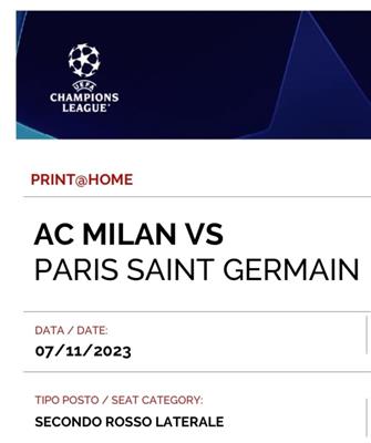 Biglietti Milan Psg