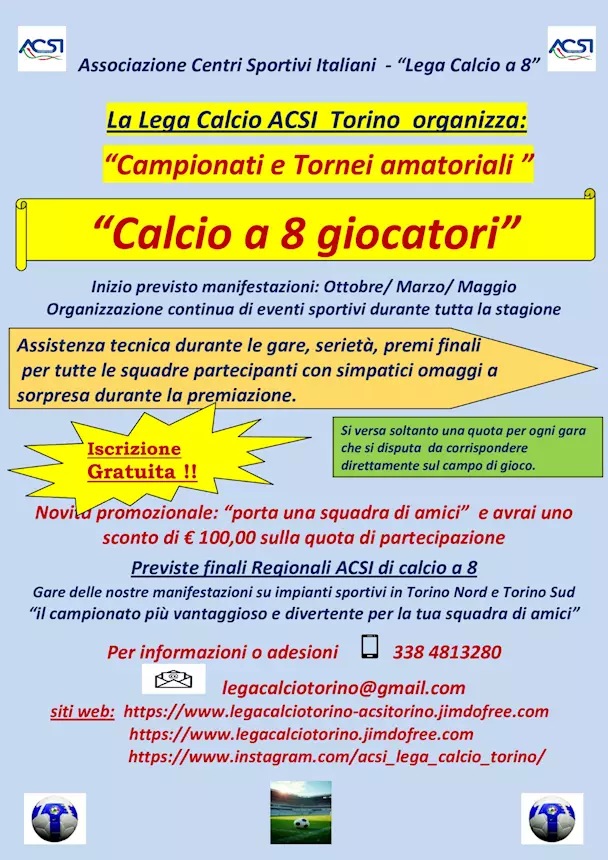 Campionato di calcio a 8 in Torino e Settimo Torinese - Foto 3
