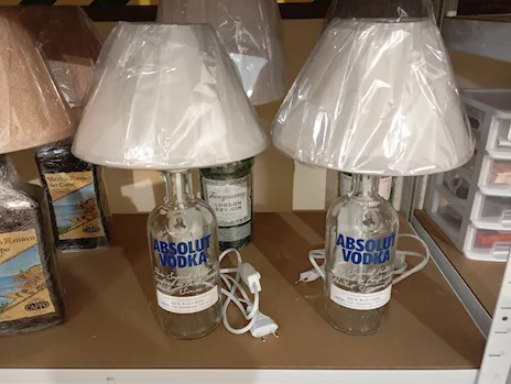 Lampade bottiglie Absolut vodka coppia