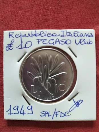 Lire 10 Pegaso Ulivo 1949 SPL/fdc
