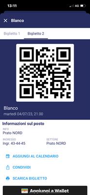 Biglietti Prato Nord Blanco 4 Luglio 2023