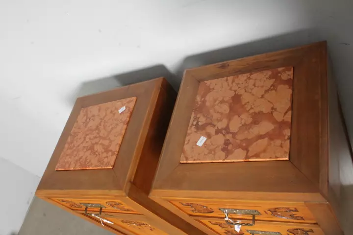 Antica Coppia di comodini credenzini Liberty 1930 - Foto 10