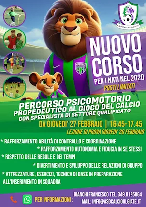 Corso psicomotorio di calcio pre-scolare