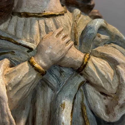Antica Scultura in terracotta dipinta Madonna Immacolata - Foto 5