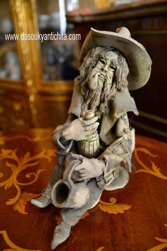 Coppia statuine anziani in terracotta firmate Caruso, in buone condizioni - Foto 7