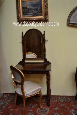 Toilette-petineuse in noce stile inglese con specchio
