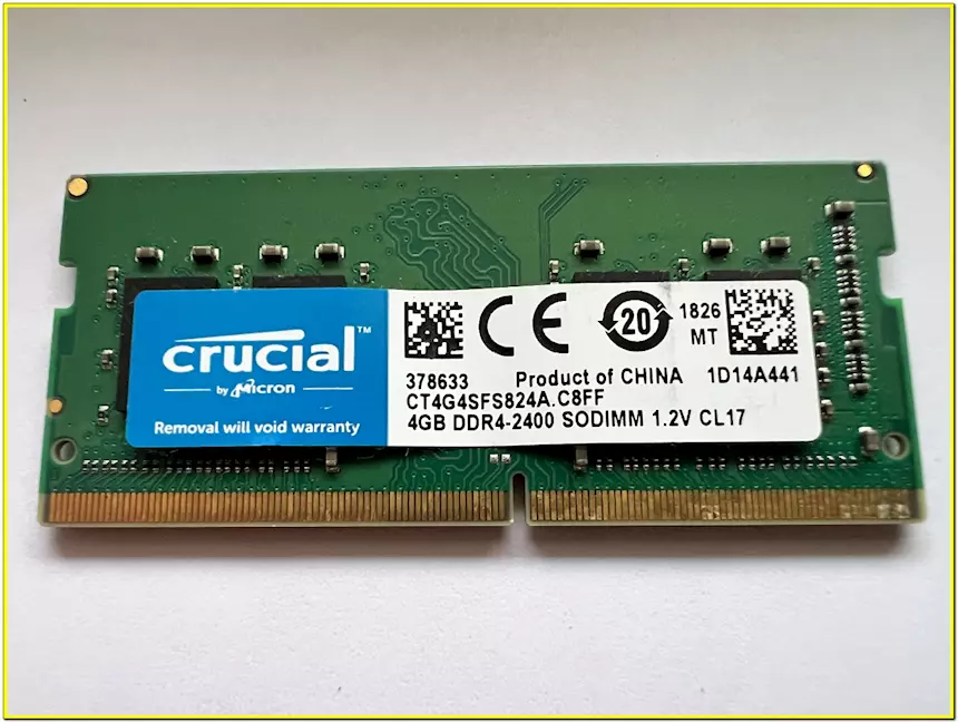 Memoria RAM SODIMM DDR4 1 x 4gb Crucial