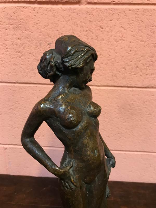 Statuetta scultura in bronzo del 900 donna figura femminile - Foto 5