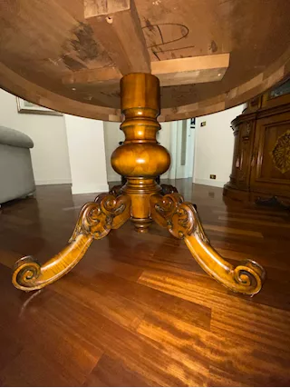 Tavolo rotondo, in legno massello, ottime condizioni - Foto 3